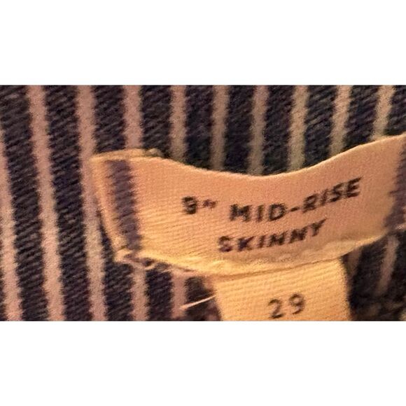 Madewell mid rise 9” skinny railroad stripe jeans size 29 - Picture 13 of 14